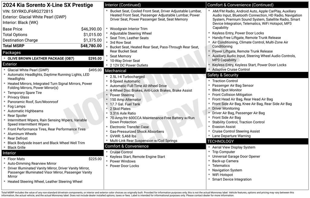 Used 2024 Kia Sorento SX Prestige w/ Olive Brown Leather Package image 15