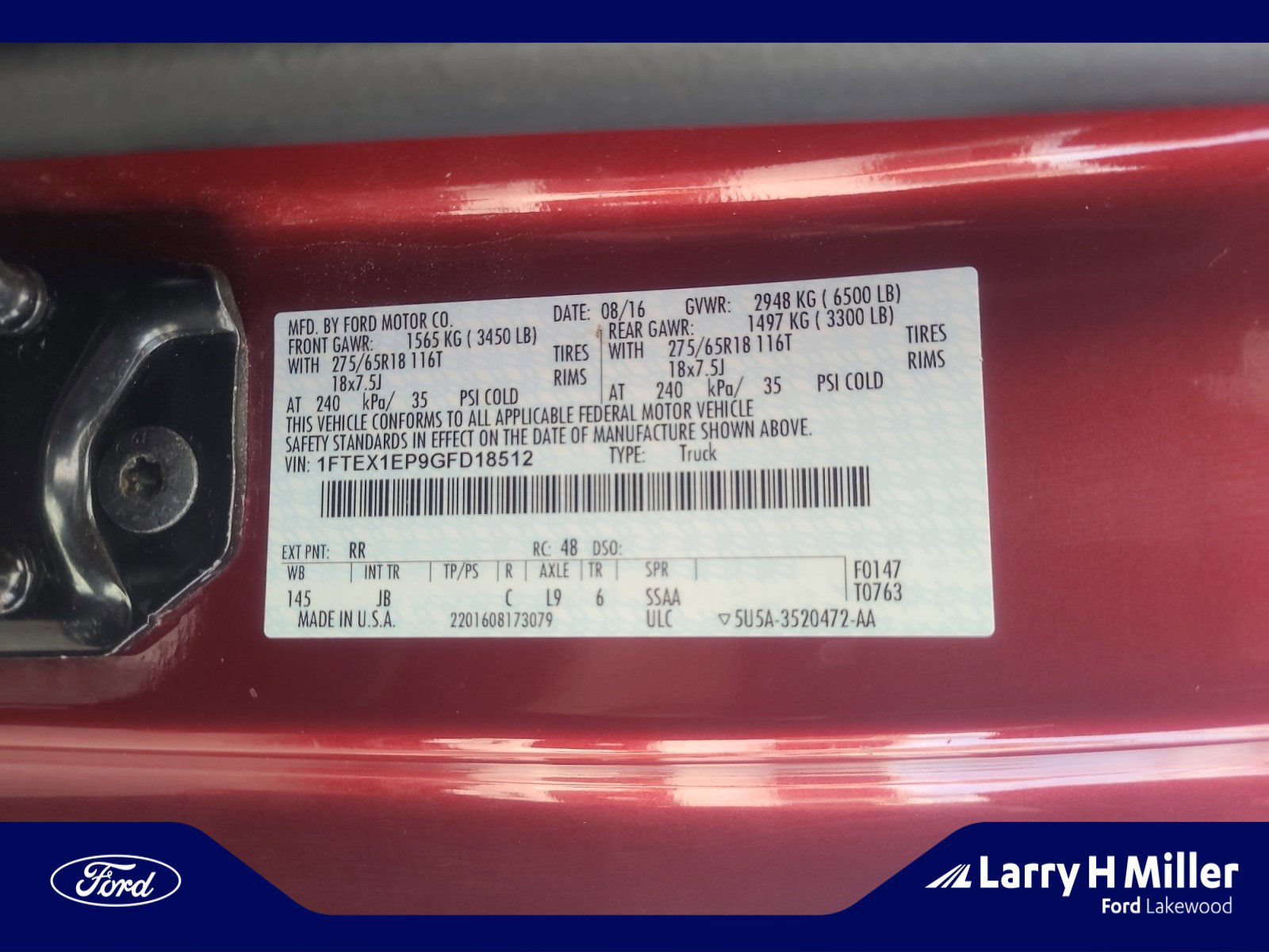 Used 2016 Ford F150 XLT w/ Equipment Group 302A Luxury image 25