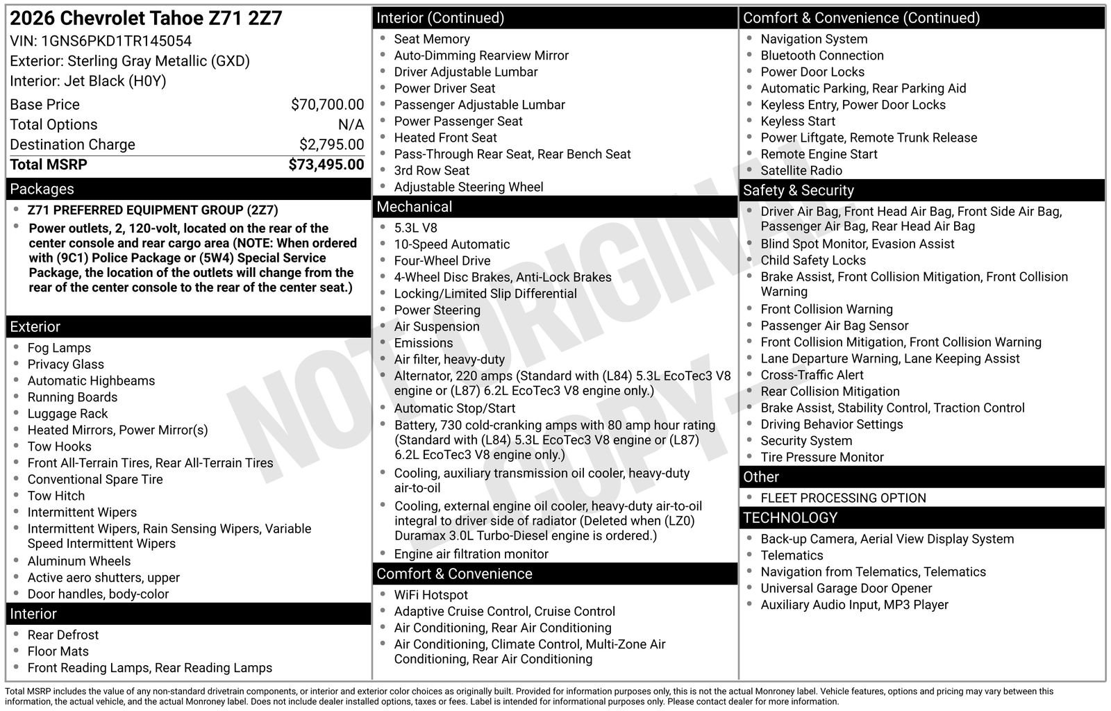 Used 2026 Chevrolet Tahoe Z71 AWD/4WD image 38