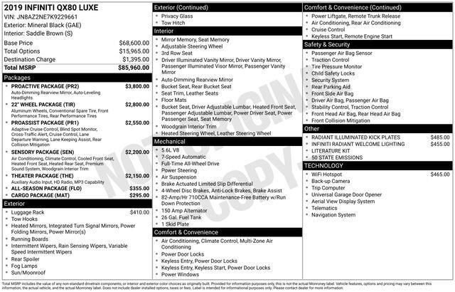 Used 2019 INFINITI QX80 Luxe w/ Proactive Package image 16