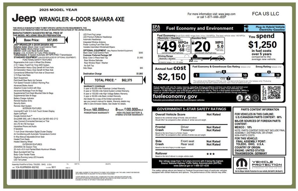 Certified 2025 Jeep Wrangler Unlimited Sahara AWD/4WD image 3