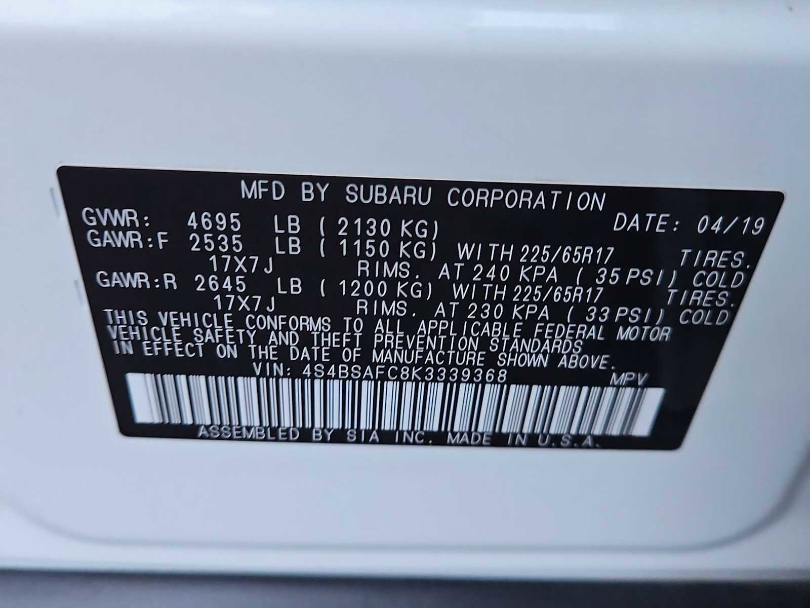 Used 2019 Subaru Outback 2.5i Premium image 34