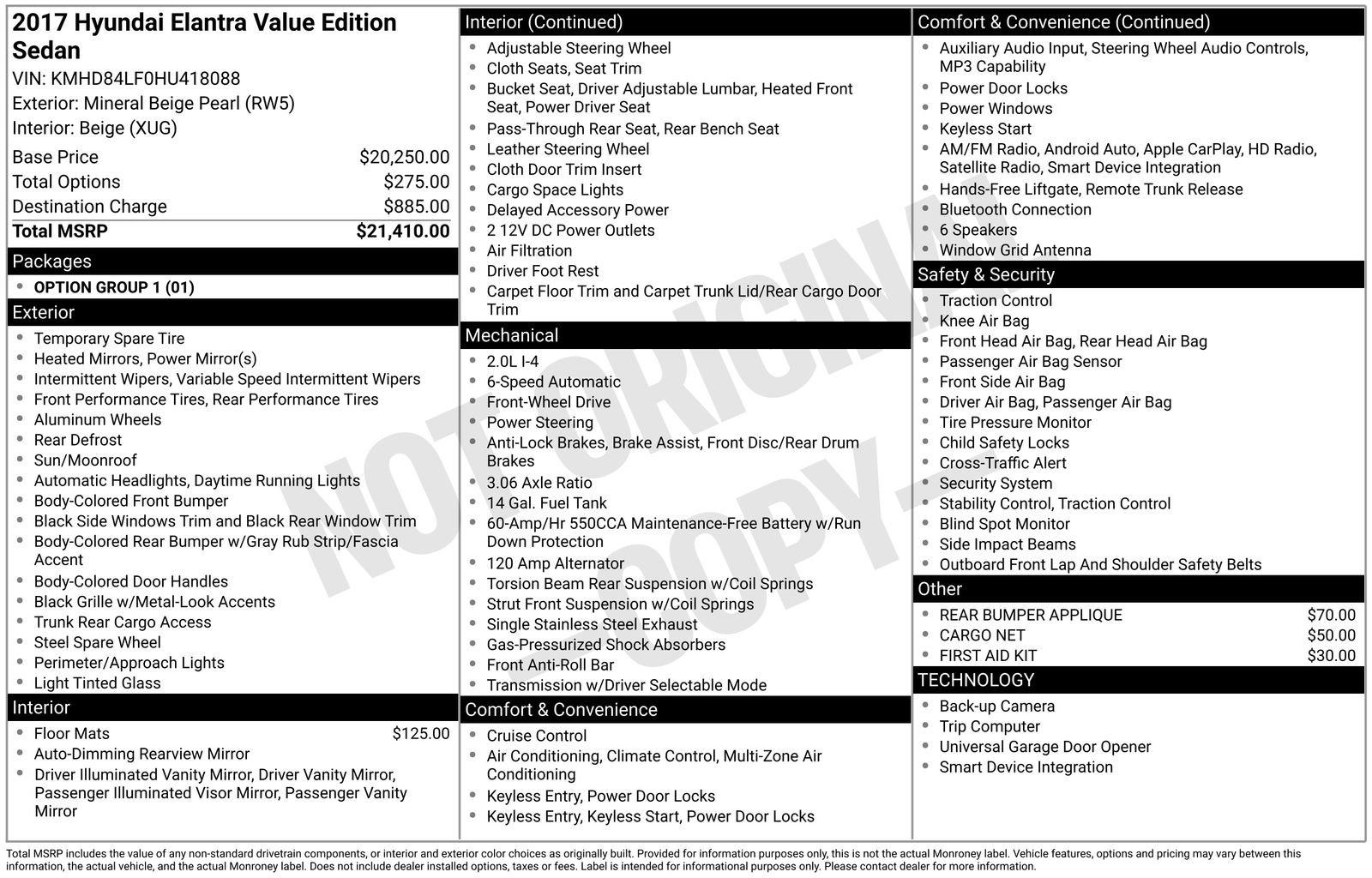 Used 2017 Hyundai Elantra Value Edition FWD image 6