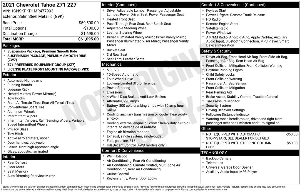 Used 2021 Chevrolet Tahoe Z71 AWD/4WD image 6