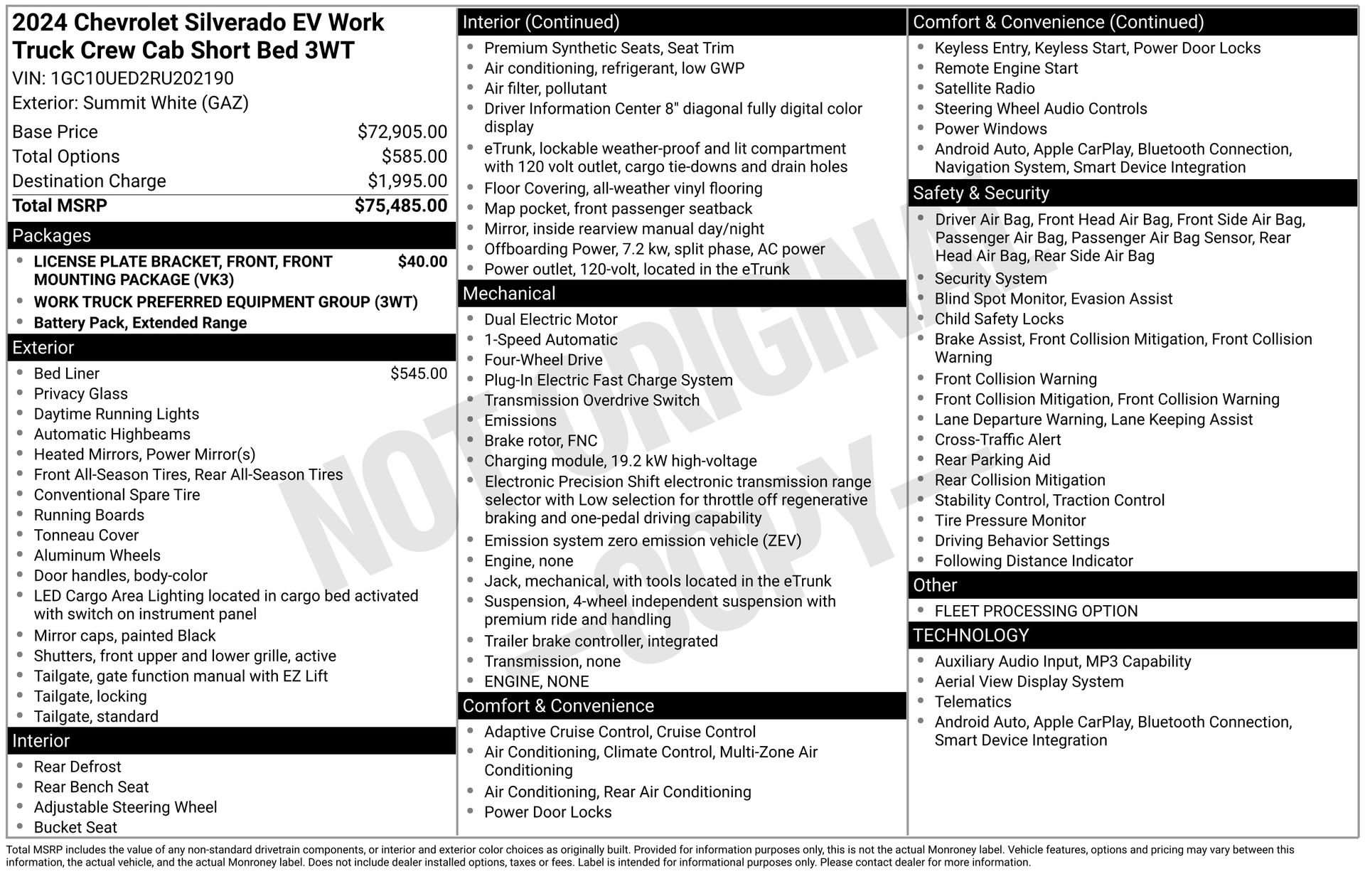 Used 2024 Chevrolet Silverado EV W/T AWD/4WD image 4