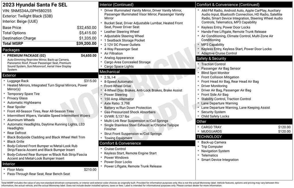 Certified 2023 Hyundai Santa Fe SEL w/ Premium Package FWD image 9
