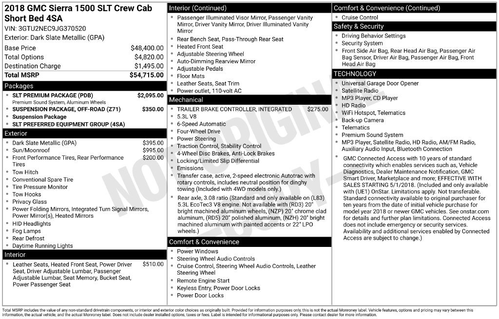 Certified 2018 GMC Sierra 1500 SLT w/ SLT Premium Package AWD/4WD image 21