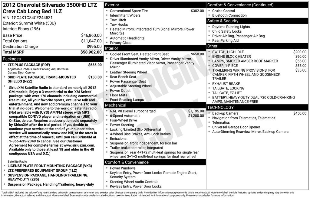Used 2012 Chevrolet Silverado 3500 LTZ w/ LTZ Plus Package AWD/4WD image 5