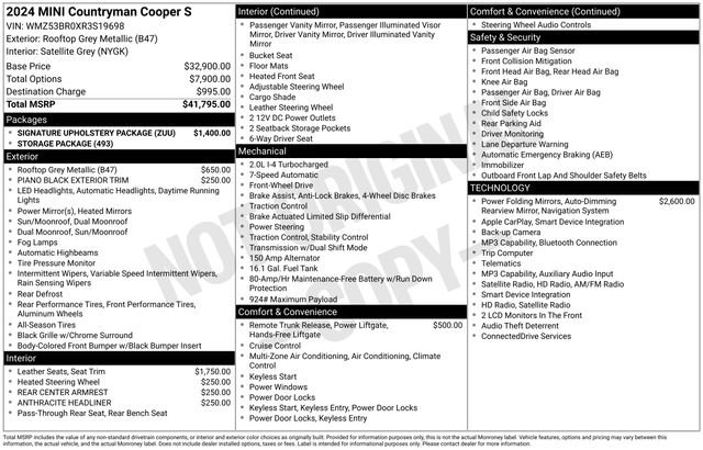 Used 2024 MINI Cooper Countryman S w/ Signature Upholstery Package FWD image 42