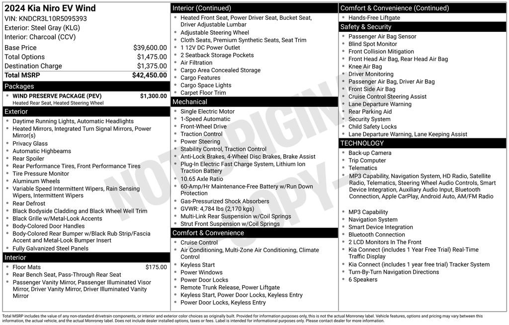Certified 2024 Kia Niro Wind w/ Wind Preserve Package image 10