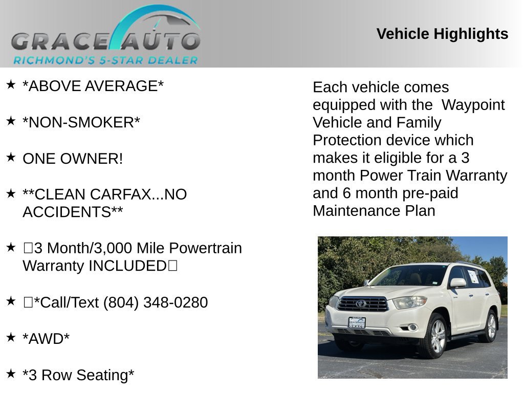 Used 2010 Toyota Highlander Limited w/ Extra Value Pkg 8 AWD/4WD image 2