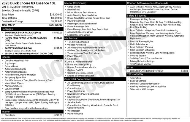 Certified 2023 Buick Encore GX Essence w/ Experience Buick Package AWD/4WD image 27