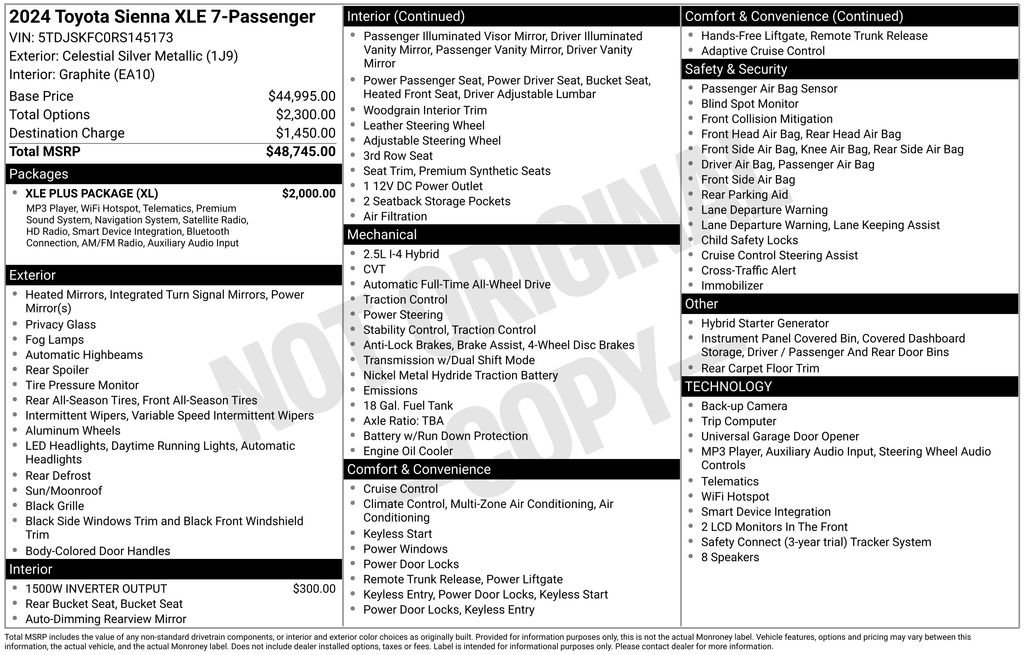 Certified 2024 Toyota Sienna XLE w/ XLE Plus Package AWD/4WD image 30