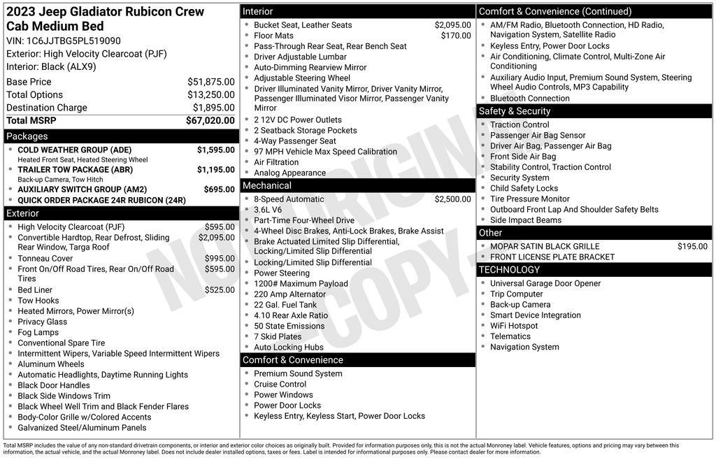 Used 2023 Jeep Gladiator Rubicon w/ Cold Weather Group image 17