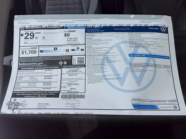 New 2026 Volkswagen Tiguan S image 19
