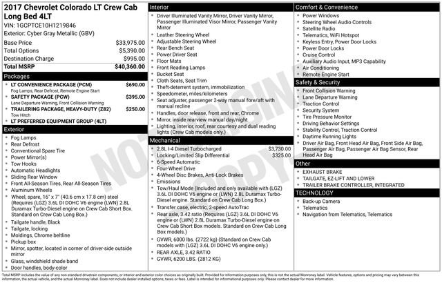 Used 2017 Chevrolet Colorado LT w/ LT Convenience Package AWD/4WD image 9