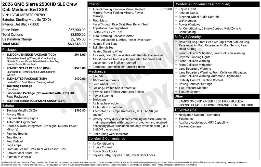 Certified 2026 GMC Sierra 2500 SLE w/ SLE Convenience Package AWD/4WD image 35