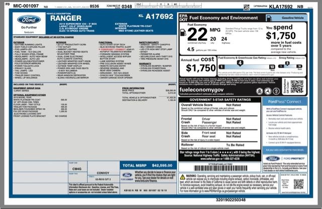 Used 2019 Ford Ranger Lariat w/ FX4 Off-Road Package image 31