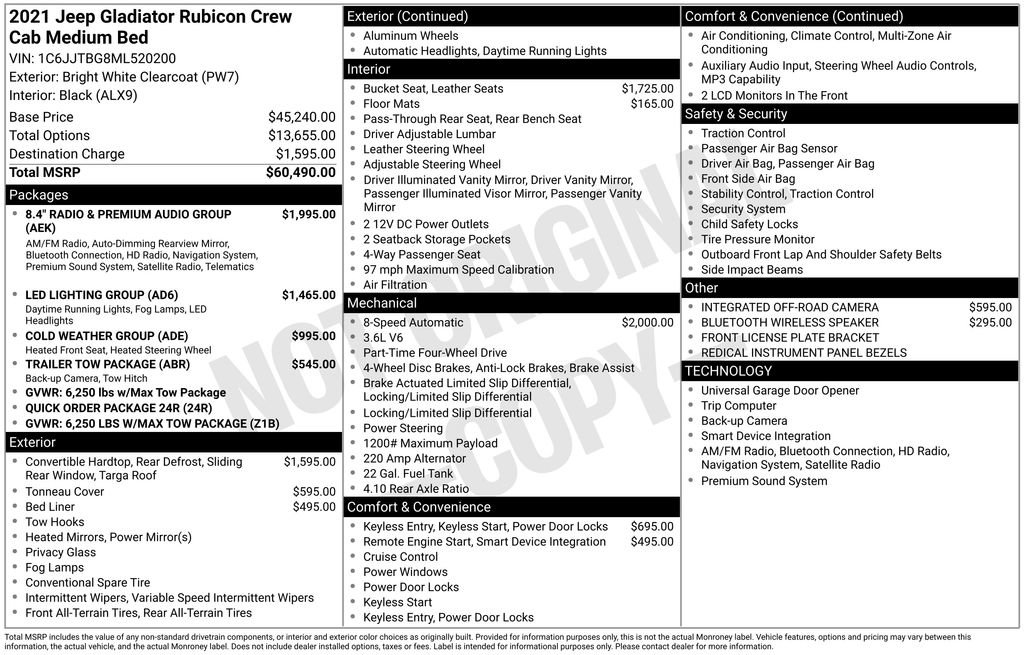 Used 2021 Jeep Gladiator Rubicon AWD/4WD image 68