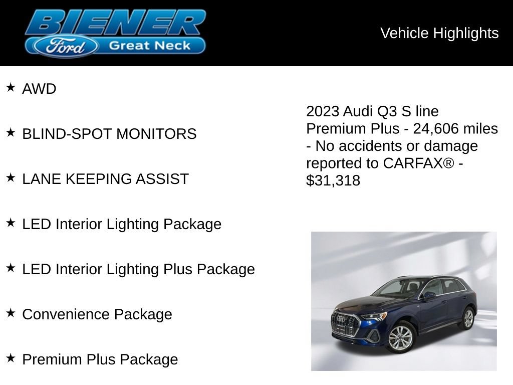 Used 2023 Audi Q3 2.0T Premium Plus w/ Premium Plus Package AWD/4WD image 9