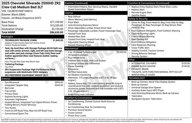 Certified 2025 Chevrolet Silverado 2500 ZR2 w/ Technology Package AWD/4WD image 29