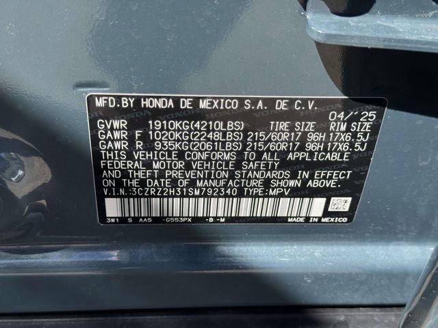 Certified 2025 Honda HR-V LX image 16