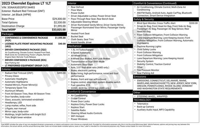 Certified 2023 Chevrolet Equinox LT image 34