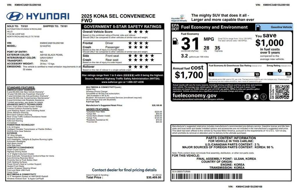 Used 2025 Hyundai Kona SEL image 3