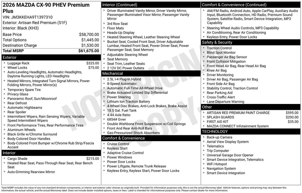 New 2026 MAZDA CX-90 Plug-In Hybrid w/ Premium Plus AWD/4WD image 10