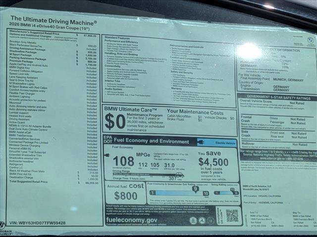 New 2026 BMW i4 eDrive40 w/ M Sport Package RWD image 20