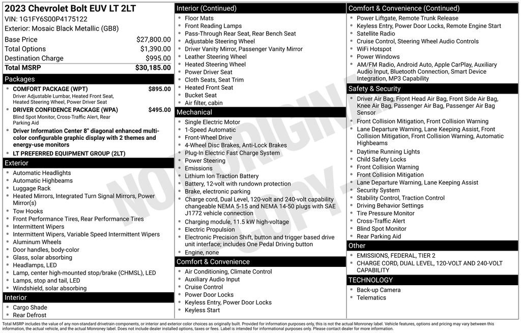 Used 2023 Chevrolet Bolt EUV LT w/ Comfort Package image 4