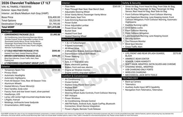 Certified 2026 Chevrolet TrailBlazer LT w/ Convenience Package image 27