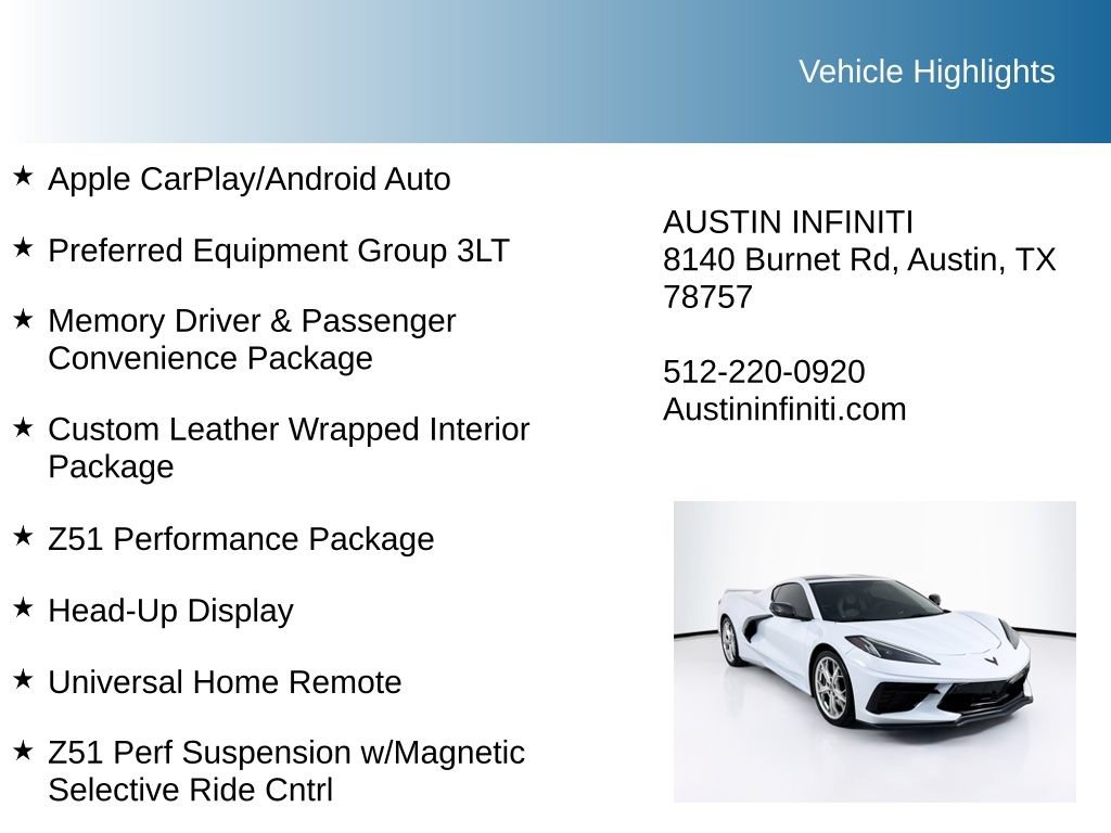 Used 2023 Chevrolet Corvette Stingray Premium Cpe w/ Z51 Performance Package RWD image 10