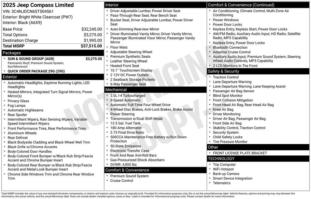 Used 2025 Jeep Compass Limited w/ Sun & Sound Group AWD/4WD image 28