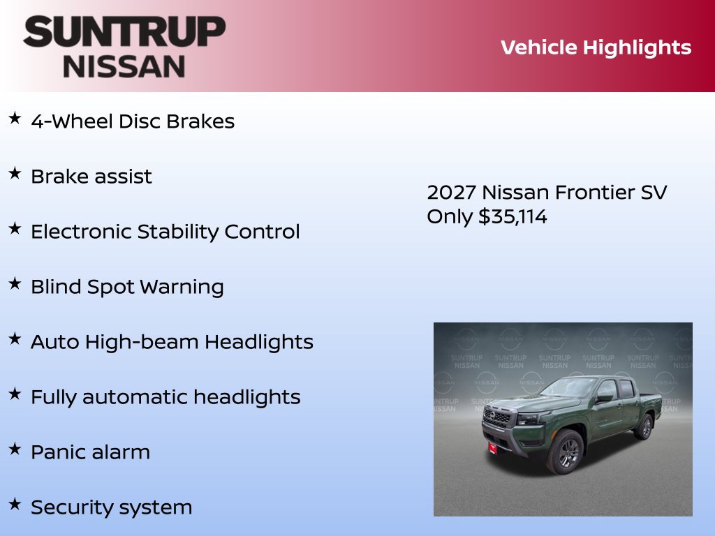 New 2027 Nissan Frontier SV RWD image 23