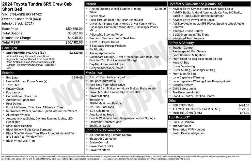 Used 2024 Toyota Tundra SR5 w/ SR5 Premium Package image 43