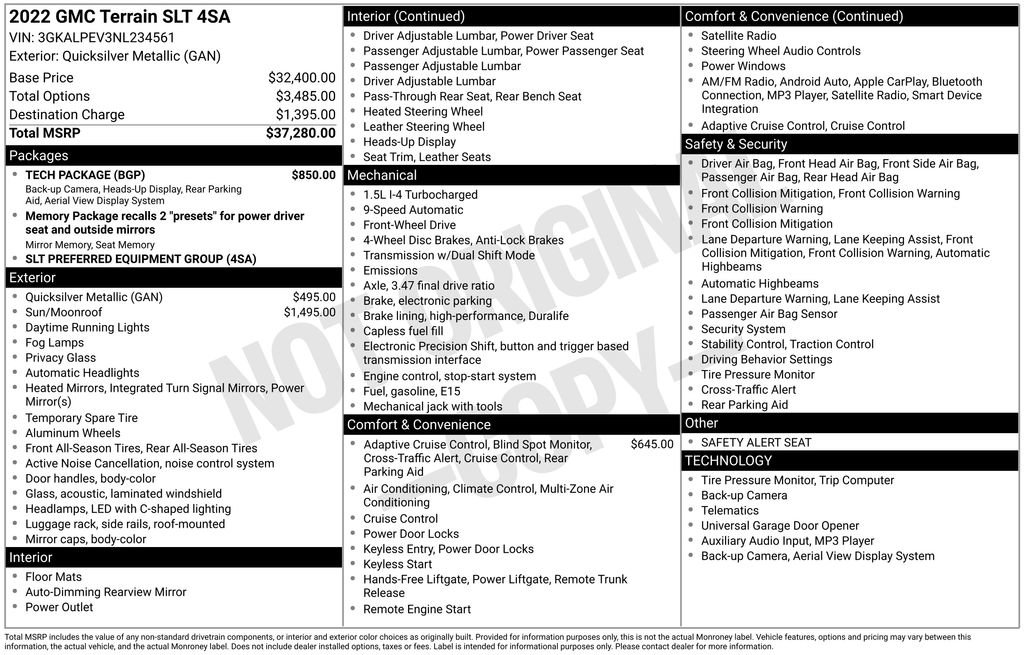 Used 2022 GMC Terrain SLT w/ Tech Package image 3