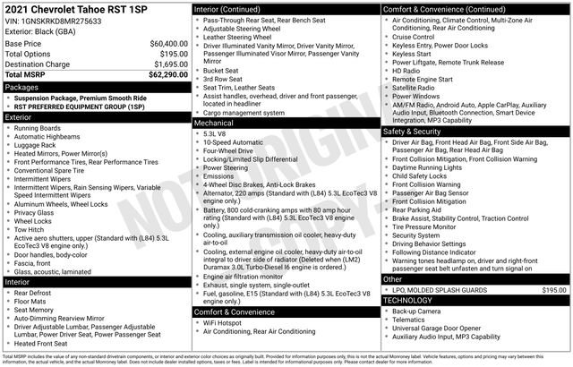 Used 2021 Chevrolet Tahoe RST AWD/4WD image 22
