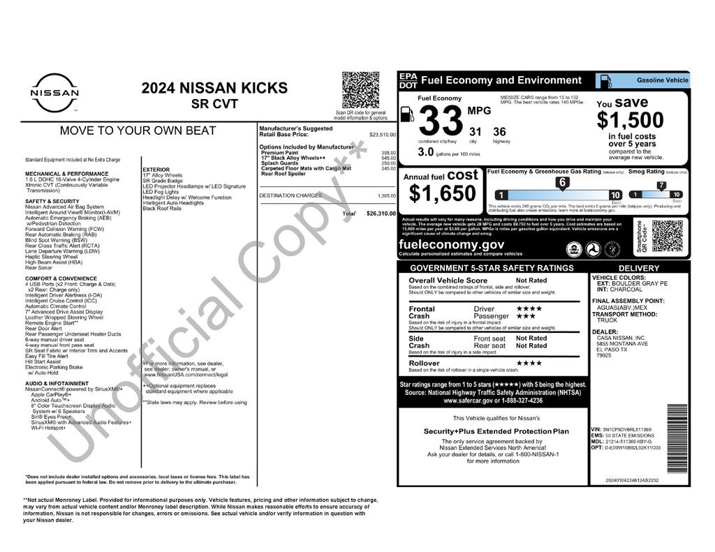 Certified 2024 Nissan Kicks SR FWD image 31