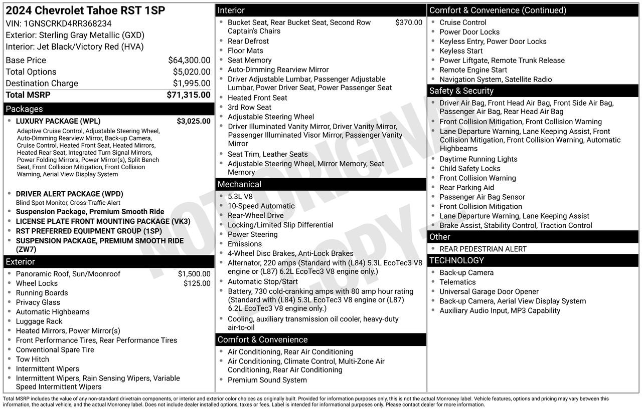 Used 2024 Chevrolet Tahoe RST w/ Luxury Package RWD image 27