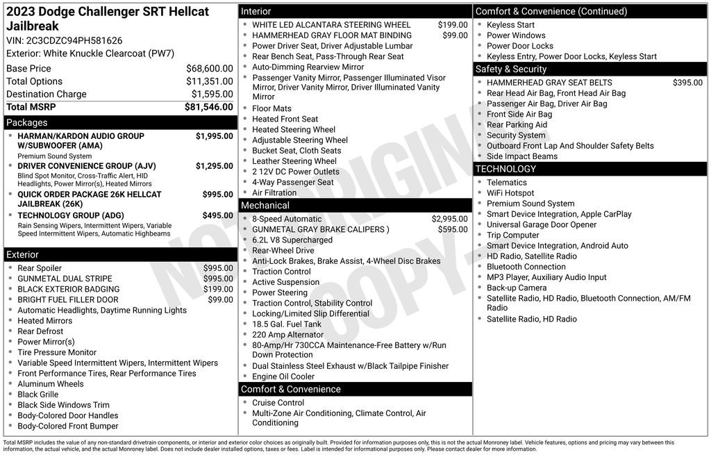 Used 2023 Dodge Challenger SRT Hellcat RWD image 6
