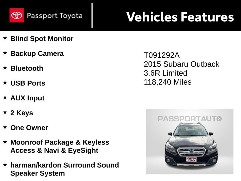 Used 2015 Subaru Outback 3.6R Limited AWD/4WD image 10
