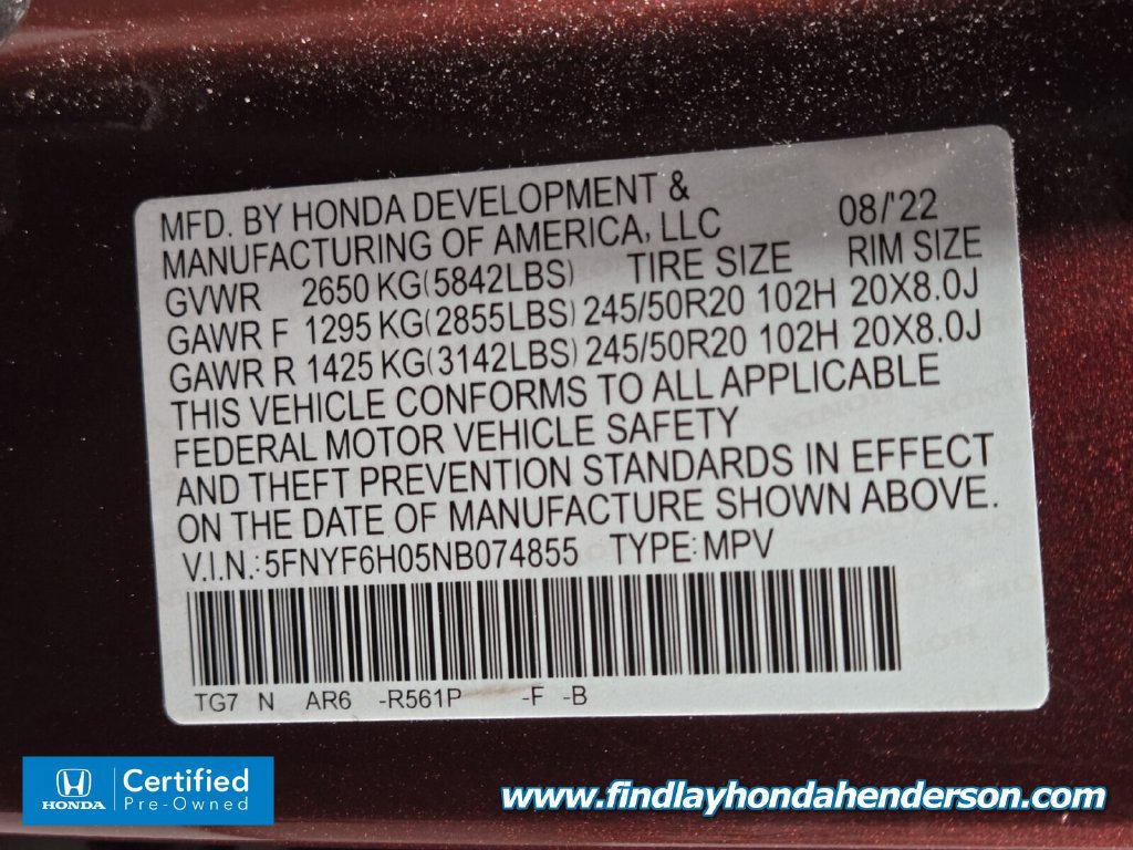 Certified 2022 Honda Pilot Elite image 14