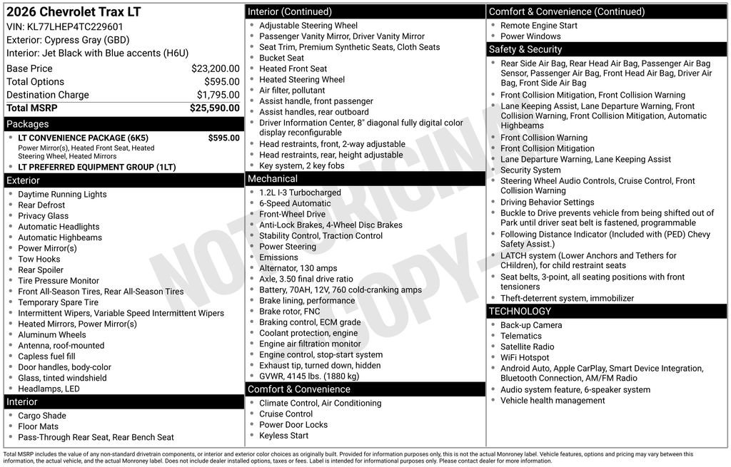 New 2026 Chevrolet Trax LT w/ LT Convenience Package FWD image 32