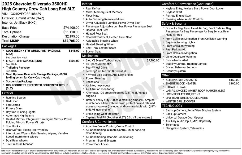 Used 2025 Chevrolet Silverado 3500 High Country AWD/4WD image 17