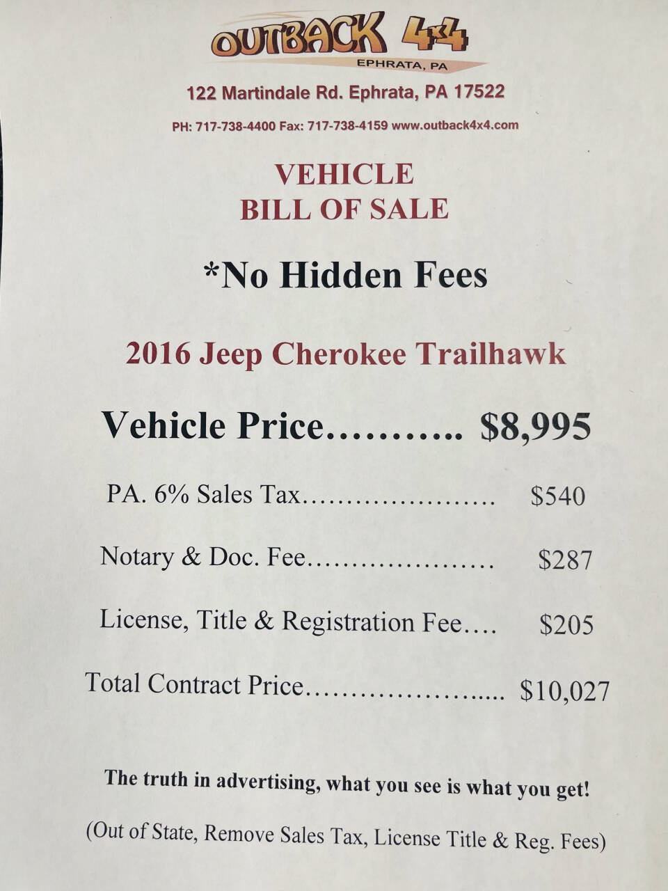 Used 2016 Jeep Cherokee Trailhawk w/ Comfort/Convenience Group AWD/4WD image 2