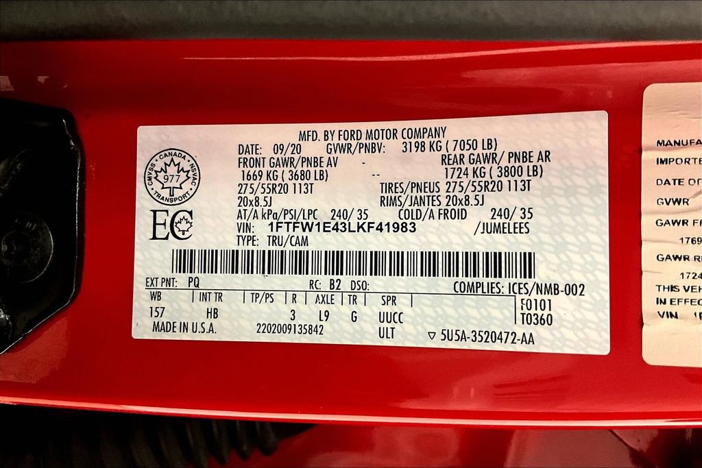 Used 2020 Ford F150 Lariat w/ Equipment Group 502A Luxury image 20