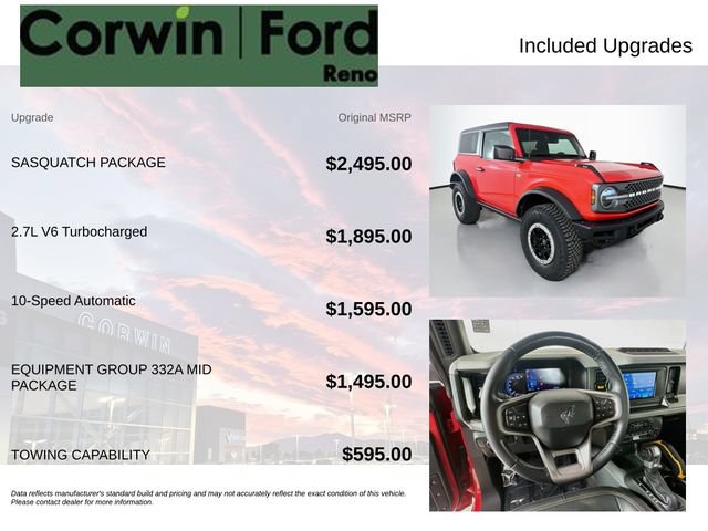 Certified 2021 Ford Bronco Badlands w/ Sasquatch Package AWD/4WD image 3