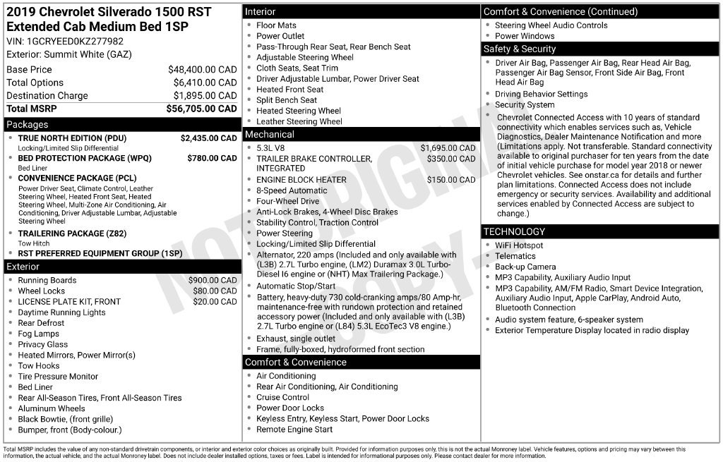 Used 2019 Chevrolet Silverado 1500 RST w/ True North Edition AWD/4WD image 7