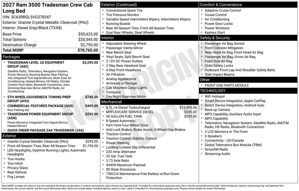 New 2027 RAM 3500 Tradesman AWD/4WD image 26